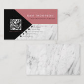 Beruflicher Marmorrosa QR-Code modern Visitenkarte (Vorne/Hinten)