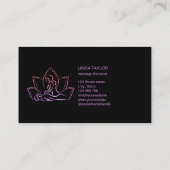 Beruflicher Massagetherapeut Lotus CHIROPRACTOR Visitenkarte (Rückseite)
