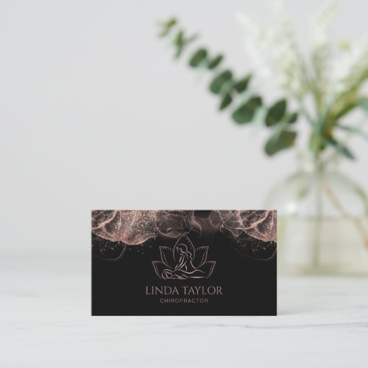 Beruflicher Massagetherapeut Lotus CHIROPRACTOR Visitenkarte (Stehend Vorderseite)