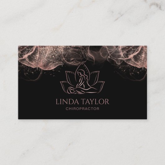 Beruflicher Massagetherapeut Lotus CHIROPRACTOR Visitenkarte (Vorderseite)