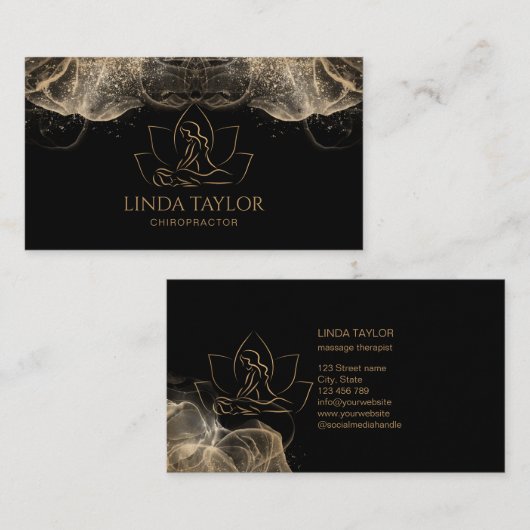 Beruflicher Massagetherapeut Lotus CHIROPRACTOR Visitenkarte (Vorne/Hinten)