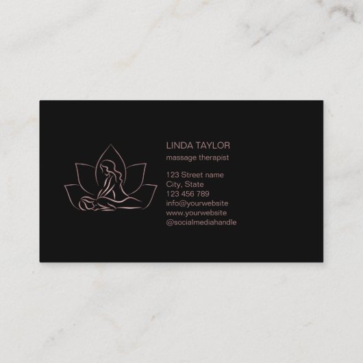 Beruflicher Massagetherapeut Lotus CHIROPRACTOR Visitenkarte (Rückseite)