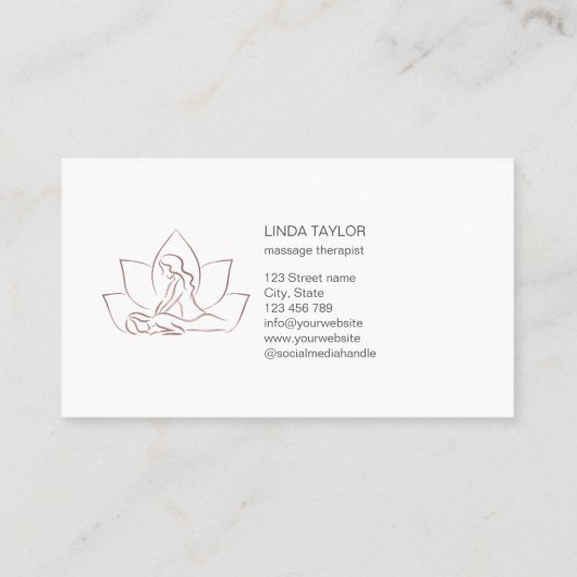 Beruflicher Massagetherapeut Lotus CHIROPRACTOR Visitenkarte (Rückseite)