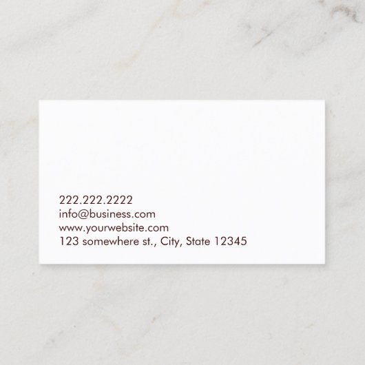 Beruflicher Massagetherapeut Visitenkarte (Rückseite)