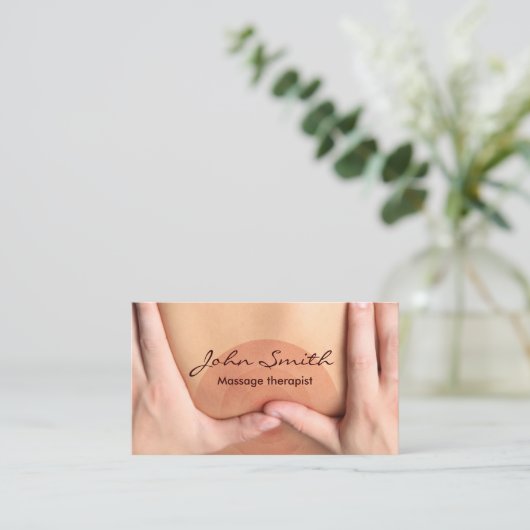 Beruflicher Massagetherapeut Visitenkarte (Stehend Vorderseite)