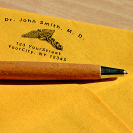 Beruflicher medizinischer Caduceus-Symbol Kurvelle Permastempel