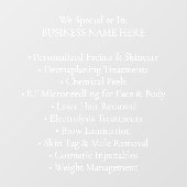 Beruflicher medizinischer Wellness-Center Klinik f Fensteraufkleber (Blatt)