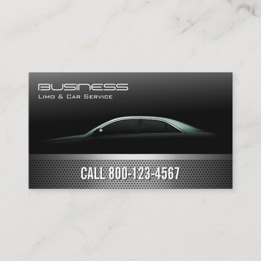 Beruflicher Metallic Limo & Taxi Service Visitenkarte (Vorderseite)