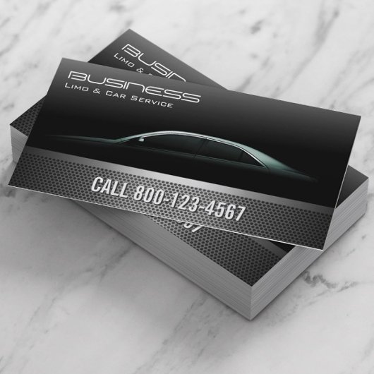 Beruflicher Metallic Limo & Taxi Service Visitenkarte