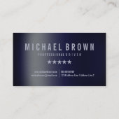 Beruflicher Metallic Navy Blue Visitenkarte (Rückseite)