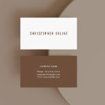 Beruflicher Minimal Dark Brown White Consultant Visitenkarte<br><div class="desc">Nur ein Customizable Business Card Template. Elegant und cool design. Perfekt for any professionals.</div>