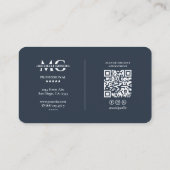 Beruflicher Minimal-Kohleblau Visitenkarte (Rückseite)