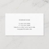 Beruflicher Minimal Light Gray White Consultant Visitenkarte (Rückseite)