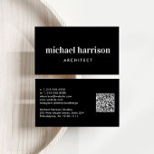 Beruflicher Minimal-Moderner QR-Code schwarz Visitenkarte