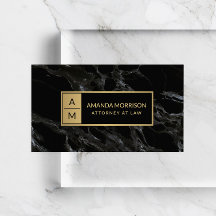 Beruflicher Minimal-Monogramm-Schwarz-Marmor