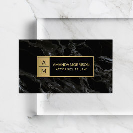 Beruflicher Minimal-Monogramm-Schwarz-Marmor Visitenkarte
