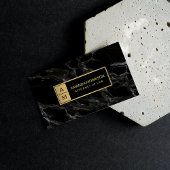 Beruflicher Minimal-Monogramm-Schwarz-Marmor Visitenkarte