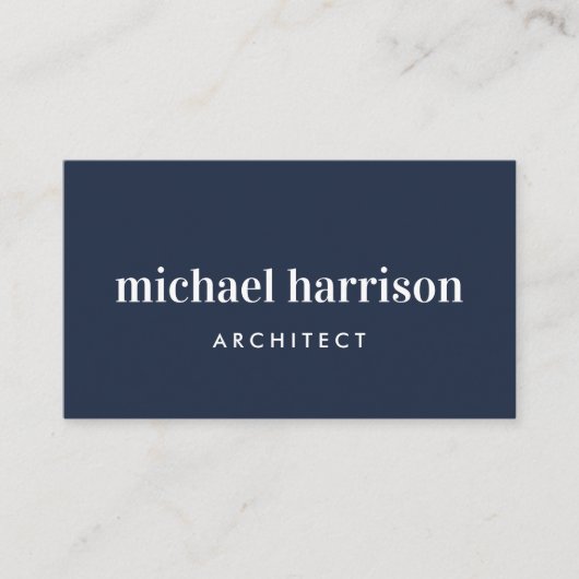 Beruflicher minimaler moderner QR-Code Blau Visitenkarte (Vorderseite)