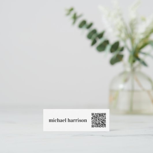 Beruflicher Minimaler moderner QR-Code Mini Visitenkarte (Stehend Vorderseite)