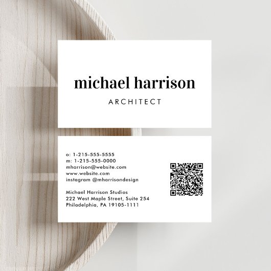 Beruflicher minimaler moderner QR-Code Visitenkarte
