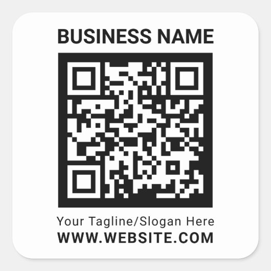 Beruflicher, minimaler QR-Code Quadratischer Aufkleber (Vorderseite)