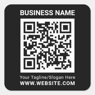 Beruflicher, minimaler schwarzer QR-Code Quadratischer Aufkleber