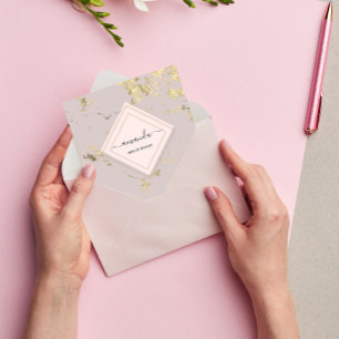 Beruflicher Minimalismus Blush-Gold-Marmor   Quadratische Visitenkarte