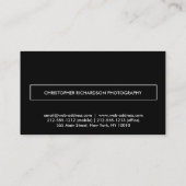 Beruflicher Minimalismus in Luxe Black und White Visitenkarte (Rückseite)