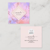 Beruflicher Minimalismus Rahmen Holografisches Mar Quadratische Visitenkarte (Vorne/Hinten)