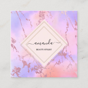 Beruflicher Minimalismus Rahmen Holografisches Mar Quadratische Visitenkarte