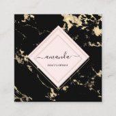 Beruflicher Minimalismus Schwarzes Gold Marmor Quadratische Visitenkarte (Vorderseite)