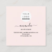 Beruflicher Minimalismus Schwarzes Gold Marmor Quadratische Visitenkarte (Rückseite)