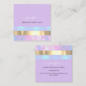Beruflicher Minimalismus Strickte Violette Hologra Quadratische Visitenkarte (Vorne/Hinten)