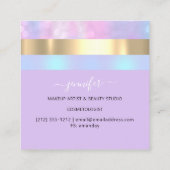 Beruflicher Minimalismus Strickte Violette Hologra Quadratische Visitenkarte (Rückseite)