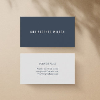 Beruflicher Minimalistischer Blue Light Gray Berat Visitenkarte