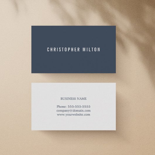 Beruflicher Minimalistischer Blue Light Gray Berat Visitenkarte