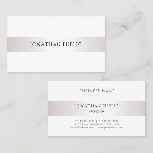 Beruflicher Minimalistischer Elegant Design Chic S Visitenkarte (Vorne/Hinten)