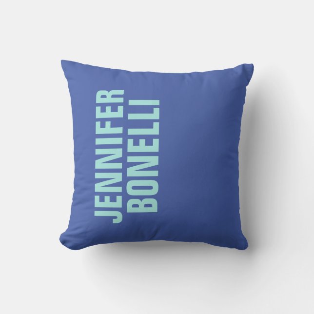 Beruflicher minimalistischer, fett blauer Name Kissen (Vorderseite)