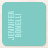 Beruflicher minimalistischer, fett blauer Name Rechteckiger Pappuntersetzer (Vorderseite)