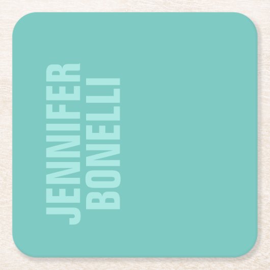 Beruflicher minimalistischer, fett blauer Name Rechteckiger Pappuntersetzer (Vorderseite)