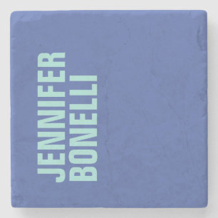 Beruflicher minimalistischer, fett blauer Name Steinuntersetzer