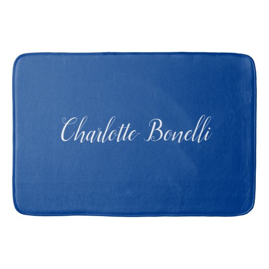 Beruflicher Minimalistischer Handschriftname Blau Badematte (Vorderseite)