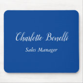 Beruflicher Minimalistischer Handschriftname Blau Mousepad (Vorne)