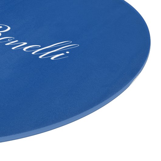 Beruflicher Minimalistischer Handschriftname Blau Schneidebrett (Ecke)
