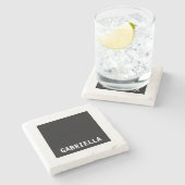 Beruflicher minimalistischer individuelle Name Sch Steinuntersetzer (Seitenansicht)