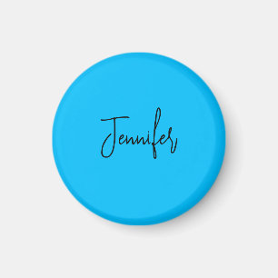 Beruflicher minimalistischer Kalligraphiename Blau Magnet