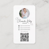 Beruflicher Minimalistischer Kosmetischer QR-Code Visitenkarte (Vorderseite)