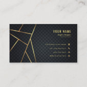 Beruflicher Minimalistischer Luxus in Schwarz und Visitenkarte (Rückseite)