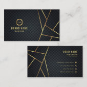 Beruflicher Minimalistischer Luxus in Schwarz und Visitenkarte (Vorne/Hinten)