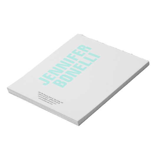 Beruflicher minimalistischer moderner blauer Name Notizblock (Rotiert)